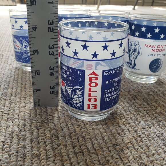 Vintage Apollo 11 1969 Man on the Moon Vintage Glasses NASA Space Program - Picture 8 of 10